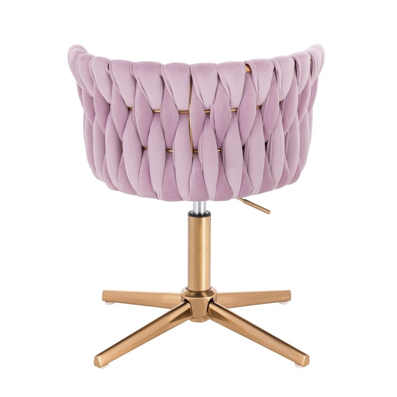 Fotel Hr450Cross Wrzosowy Welur Złota Podstawa