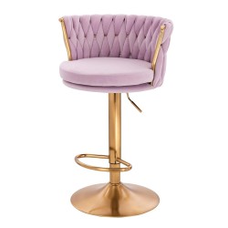 Fotel Hr450W Wrzosowy Welur Złota Podstawa