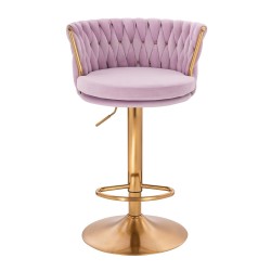 Fotel Hr450W Wrzosowy Welur Złota Podstawa