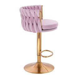 Fotel Hr450W Wrzosowy Welur Złota Podstawa