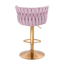 Fotel Hr450W Wrzosowy Welur Złota Podstawa