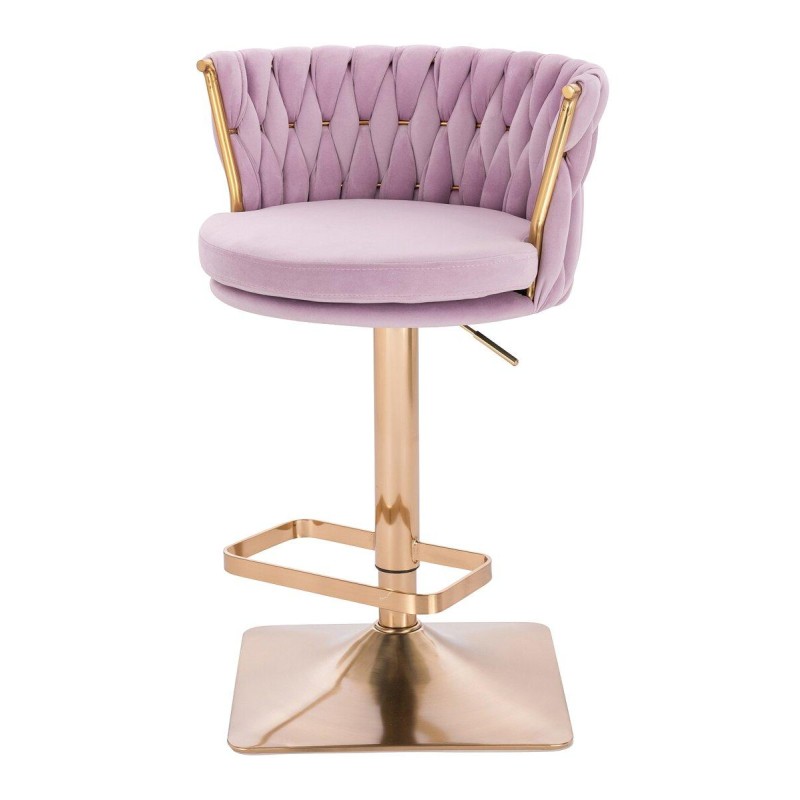 Fotel Hr450Kw Wrzosowy Welur Złota Podstawa