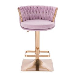 Fotel Hr450Kw Wrzosowy Welur Złota Podstawa