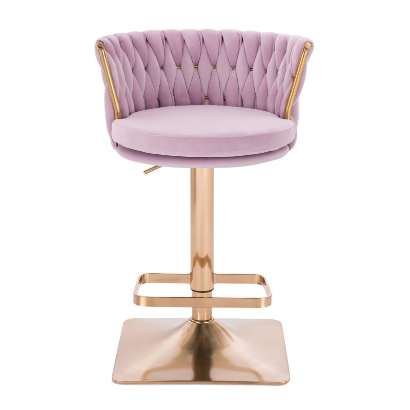 Fotel Hr450Kw Wrzosowy Welur Złota Podstawa