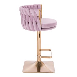 Fotel Hr450Kw Wrzosowy Welur Złota Podstawa