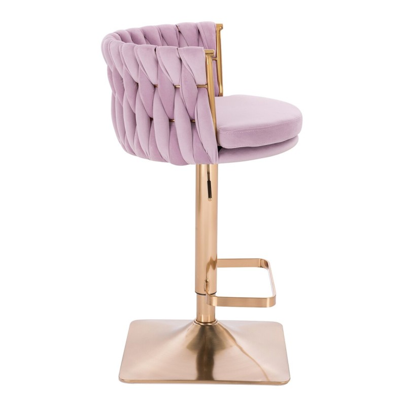 Fotel Hr450Kw Wrzosowy Welur Złota Podstawa