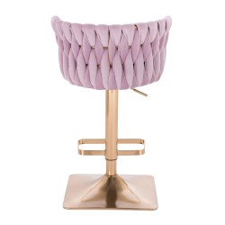 Fotel Hr450Kw Wrzosowy Welur Złota Podstawa