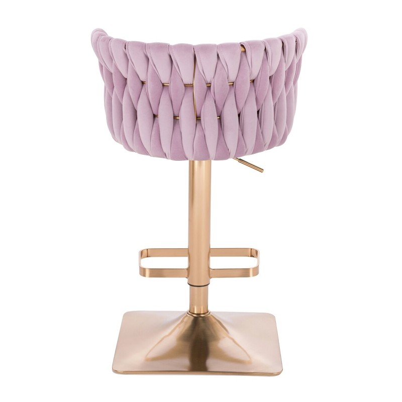 Fotel Hr450Kw Wrzosowy Welur Złota Podstawa