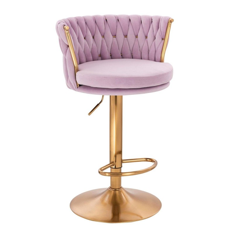 Fotel Hr450W Wrzosowy Welur Złota Podstawa