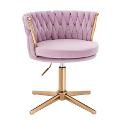 Fotel Hr450Cross Wrzosowy Welur Złota Podstawa