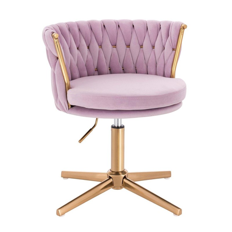 Fotel Hr450Cross Wrzosowy Welur Złota Podstawa