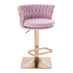 Fotel Hr450Kw Wrzosowy Welur Złota Podstawa