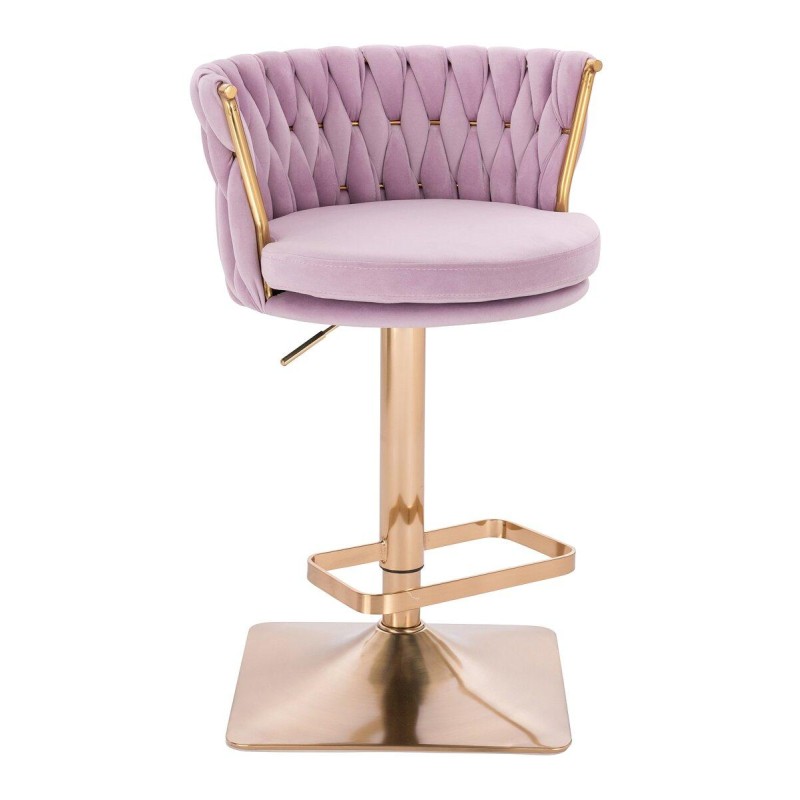 Fotel Hr450Kw Wrzosowy Welur Złota Podstawa