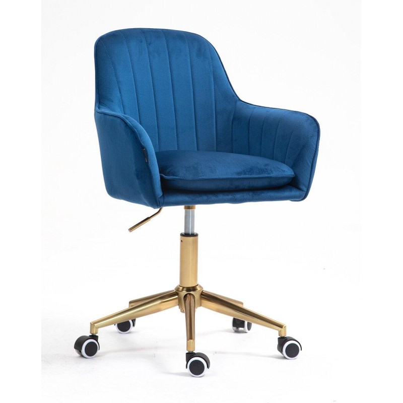 Fotel Hr2022K Ciemne Morze Złota Podstawa