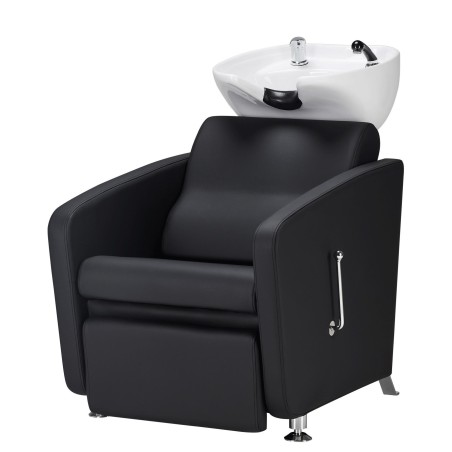 Myjnia fryzjerska BELLA MAX - czarna, podnóżek