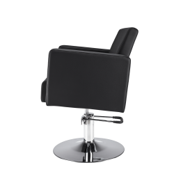 Czarny fotel fryzjerski na dysku