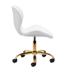 White cosmetic stool gold base