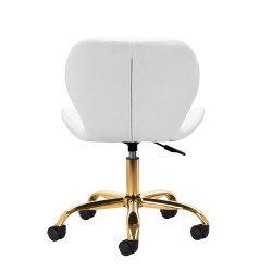 White cosmetic stool gold base