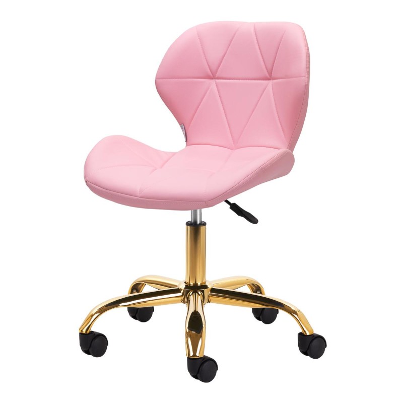 Różowy taboret kosmetyczny na kółkach