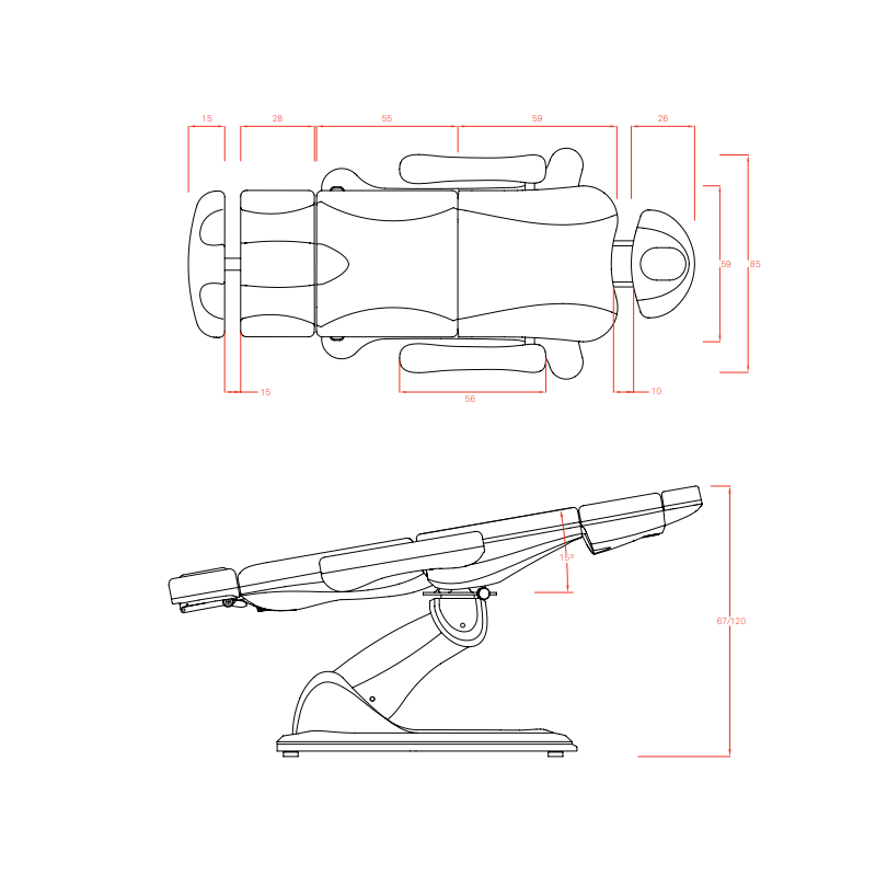 Fotel kosmetyczny Elektryczny TENDER NEO biały obrotowy -Fotele kosmetyczne elektryczne- 