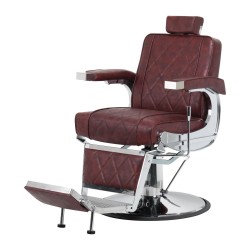 Bordowy barberski fotel SOFT LINE BM88066
