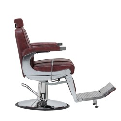 Bordowy barberski fotel SOFT LINE BM88066