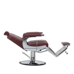Bordowy fotel barberski SOFT LINE BM88066
