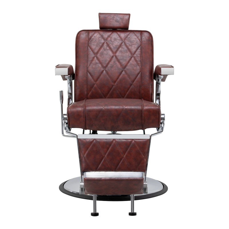 Burgundy leather barber chair footrest