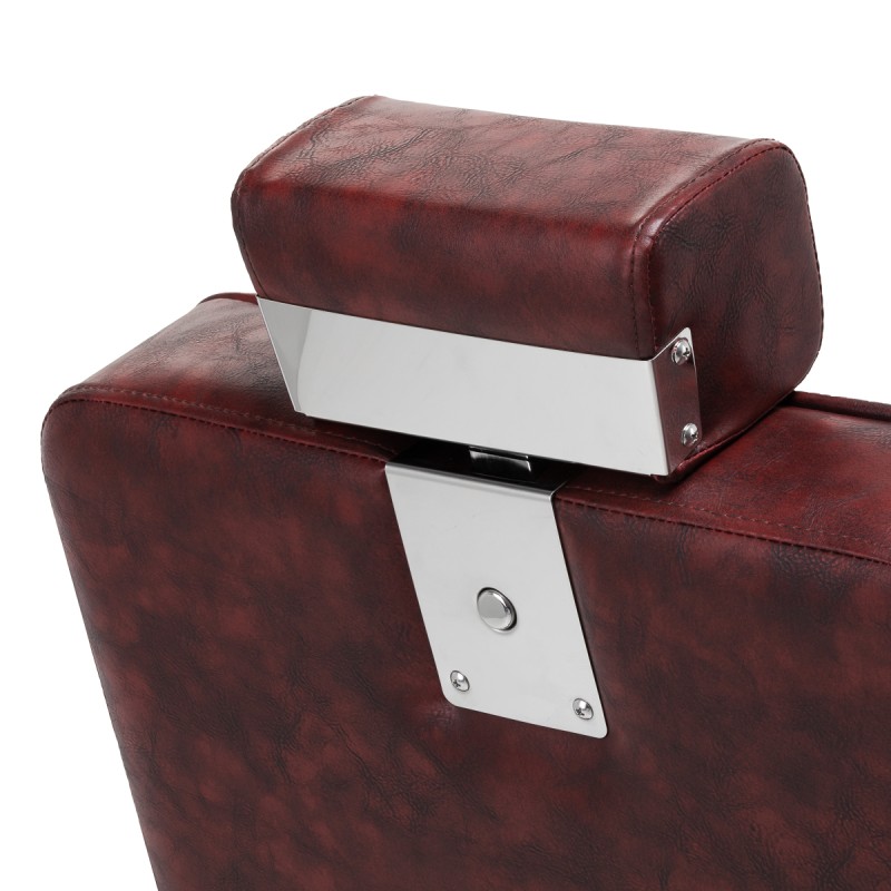 Bordowy fotel barberski SOFT LINE BM88066