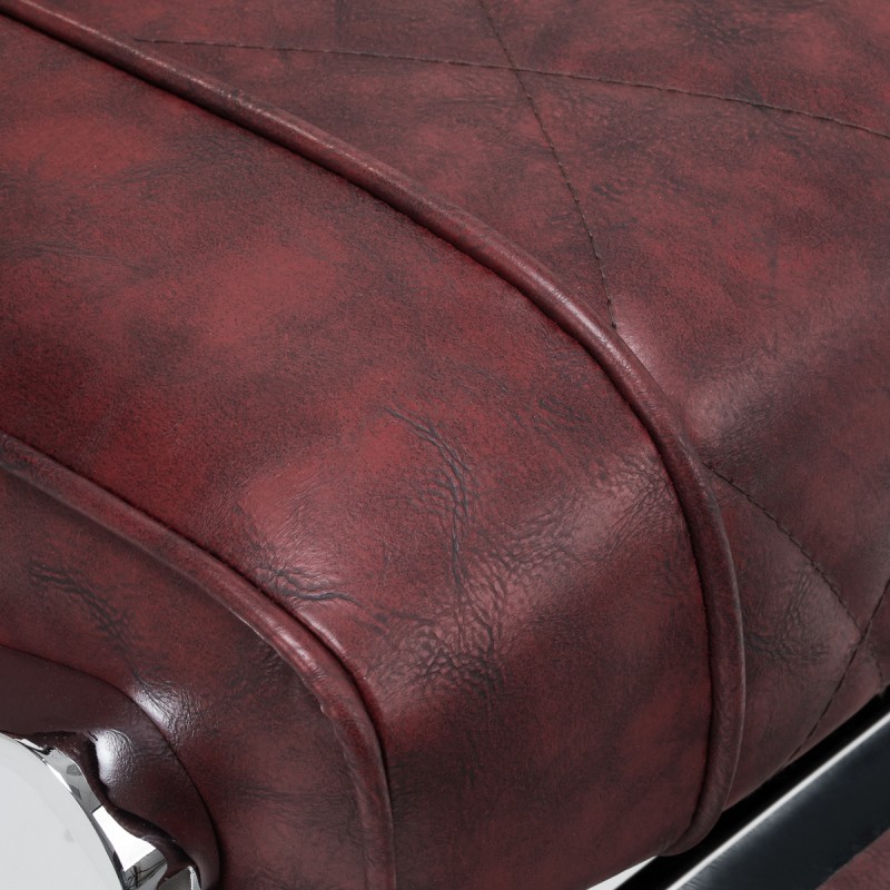 Bordowy fotel barberski SOFT LINE BM88066