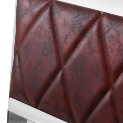 Burgundy leather barber chair chrome