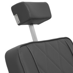 Szara fryzjerska fotele stylowy design.