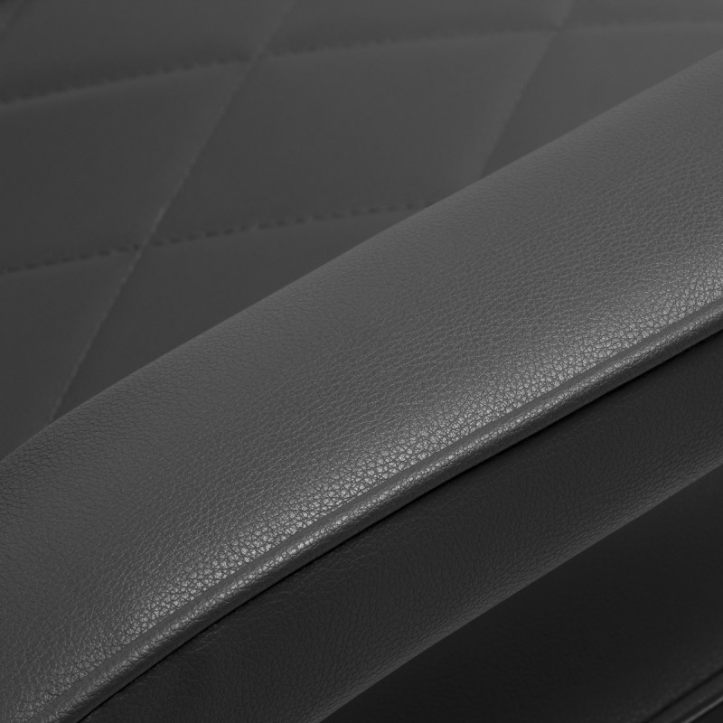 Szara fryzjerska fotele, nowoczesny design.