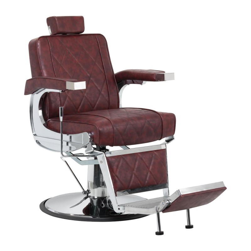 Bordowy fotel barberski SOFT LINE BM88066