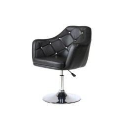 Fotel fryzjerski Blink  Czarny z kryształkami -Krzesła kosmetyczne-
