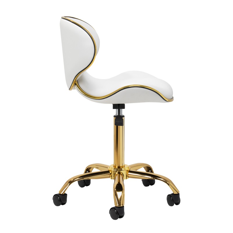 Gold white salon cosmetic stool