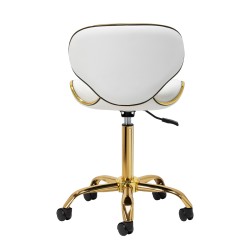 Gold-accented white cosmetic stool