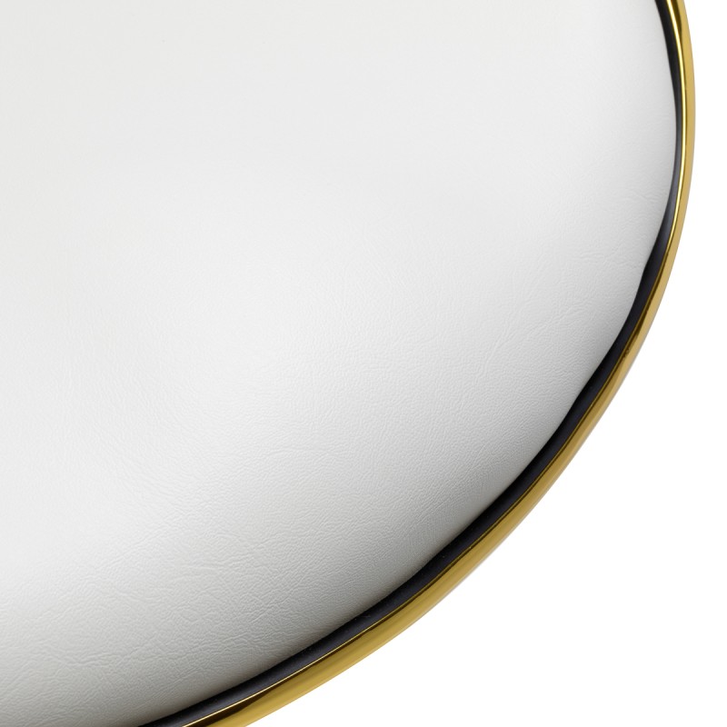 White cushioned stool gold base