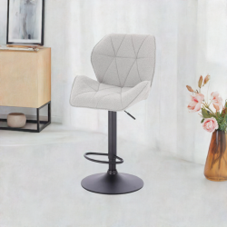 Hoker CRONO W Szary Baranek Czarna Podstawa -Hokery barowe- 