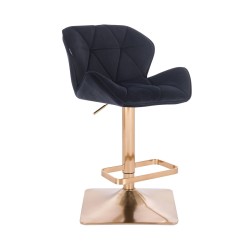 Black velour stool gold base