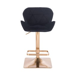 Black velour cosmetic stool gold