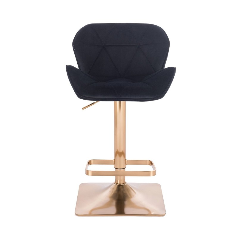 Black velour cosmetic stool gold