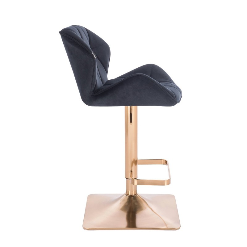 Black velour chair gold base