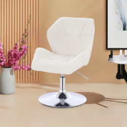 Krzesło kosmetyczne CRONO N Kremowy Baranek Chromowana Podstawa -Krzesła kosmetyczne- 