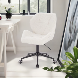 Krzesło kosmetyczne CRONO K Kremowy Baranek Czarna Podstawa -Krzesła kosmetyczne- 