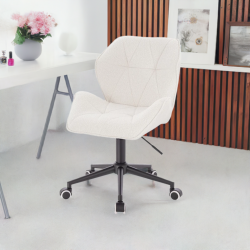 Krzesło kosmetyczne CRONO K Kremowy Baranek Czarna Podstawa -Krzesła kosmetyczne- 