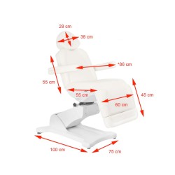 Biały elektryczny fotel do zabiegów kosmetycznych