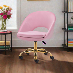 4Rico krzesło obrotowe QS-MF18G aksamit różowe -Krzesła kosmetyczne- 