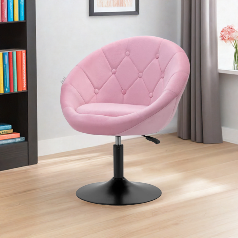 4Rico fotel obrotowy QS-BL12B aksamit różowe -Krzesła kosmetyczne- 