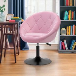 4Rico fotel obrotowy QS-BL12B aksamit różowe -Krzesła kosmetyczne- 